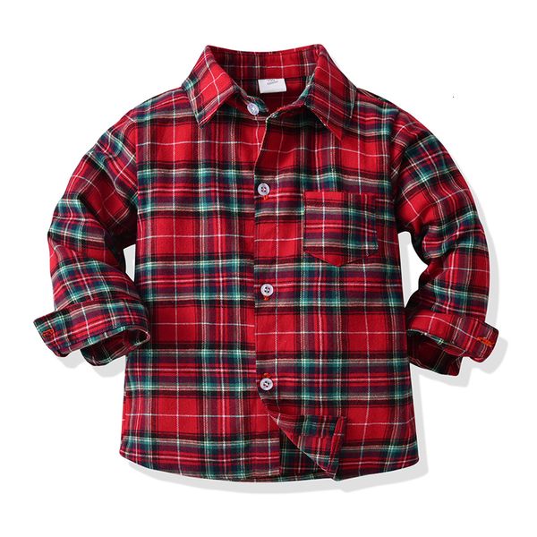 Camicie per bambini Camicia per neonato primavera e autunno manica lunga camicia da uomo in cotone a quadri gialli con papillon 230329