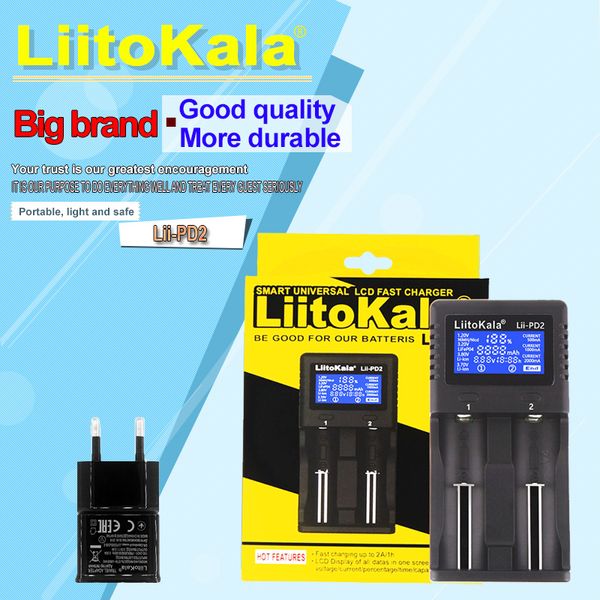 Şarj Cihazı Liitokala LII-PD2 18650 Akü Şarj Cihazı 3.7V Li-Ion 18650/18500/16340/26650/21700/20700/18350/cr123a 1.2V Pil U1 EU ABD fiş