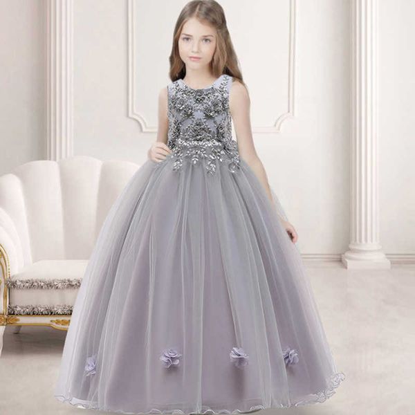 Abiti da ragazza Abito formale lungo da damigella d'onore Abbigliamento per bambini Per ragazze Bambini Elegante Abito da sposa per feste Ragazza da sera 10 12 13 14 anni Abiti