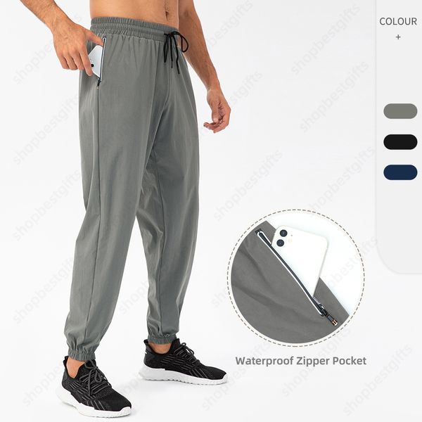 Design clássico calças de nylon Casual Men com zíper calças de bolso