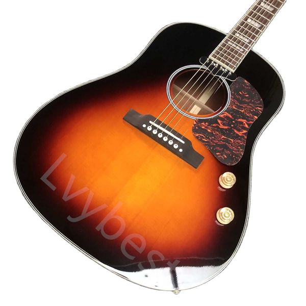 LvyBest Custom John Lennon Электрическая акустическая гитара с солнечным финишем