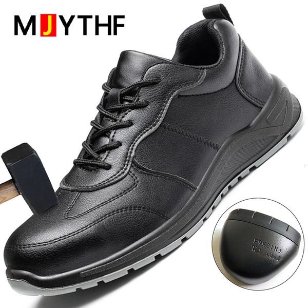 Отсуть обувь черная безопасность мужчин стальные носки кроссовки Мужские антипанкции неразрушаемые ботинки безопасности водонепроницаемые ботинки 230329