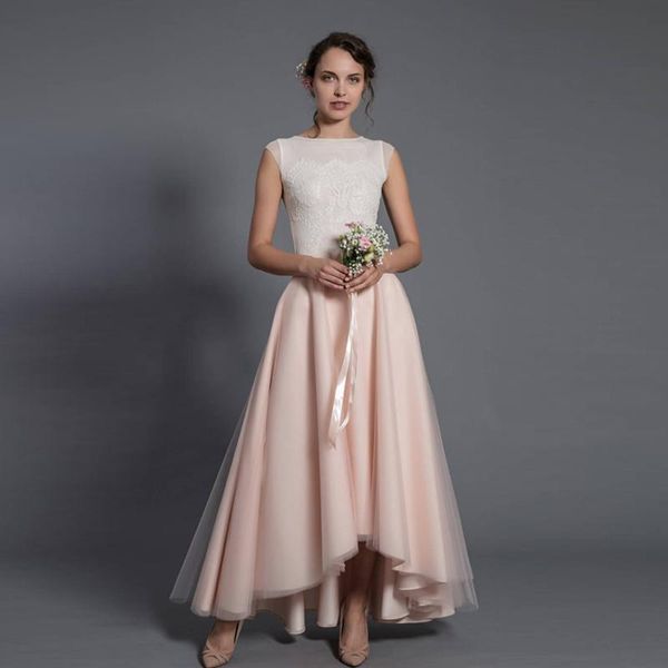 Gonne Elegante gonna in tulle rosa cipria Moda alta bassa fantastica sposa lunga personalizzata stile cerniera Tutu Saia Faldas