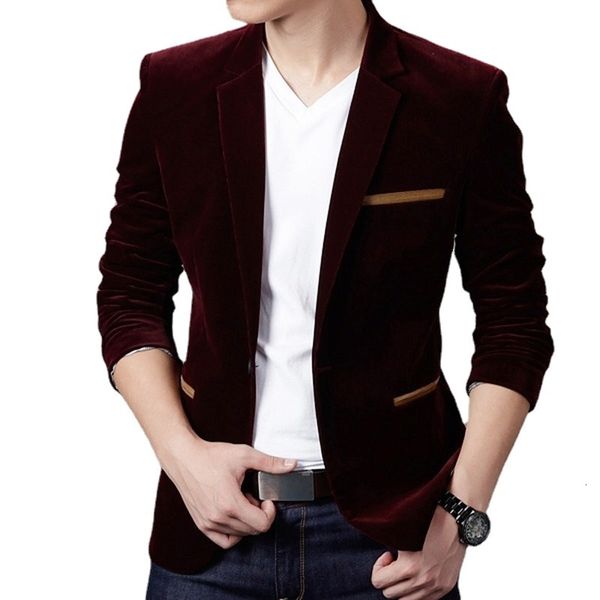 Ternos masculinos Blazers Men Corduroy Suites Jackets Male Smart Casual Dress Testes Testes de Blazers de alta qualidade Blazers Slim Fishted Fasted Jackets and Coats 4xl 230329