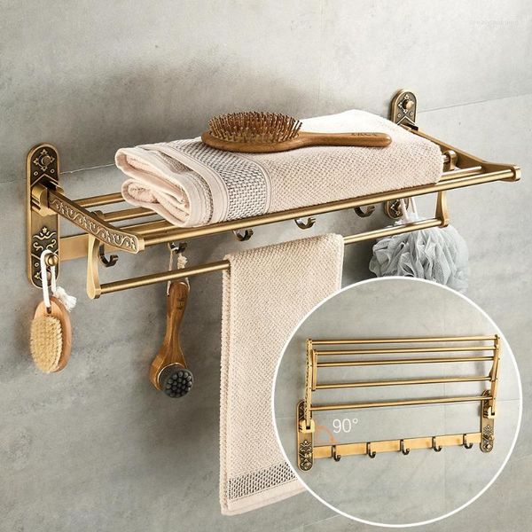 Set di accessori da bagno Set di ferramenta Mensole da bagno antiche in ottone Portasciugamani Porta carta igienica Accessori per spazzole per sapone