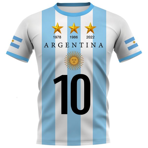 Mens Tshirts Cloocl Número Diy Argentina Flag Tshirt Moda 3D Manga curta impressa Tshirts Casual Atual Afuture Summer Tops 230329