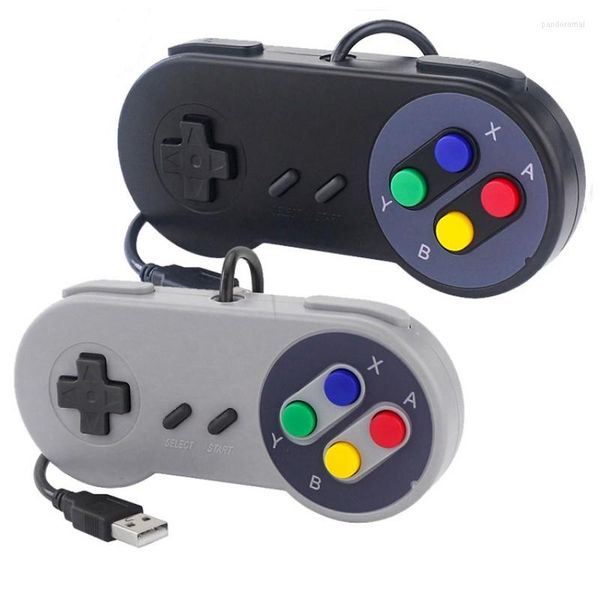 Controladores de jogo 1PC/2PCS SNES 1.35M Controlador com fio USB Computador SFC