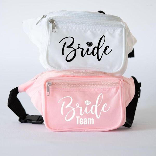 Bolsas de cintura Bolsa de impressão de noiva Bride Damas de dama de honra Fanny Pack zipper peito Bachelorette Party Burse Belly Bum Bum Gifts