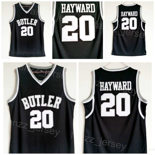 Butler College Gordon Hayward Jerseys 20 Men Basketball University Shirt All Stitched Team Color Nero Per gli appassionati di sport Puro cotone traspirante Vendita NCAA
