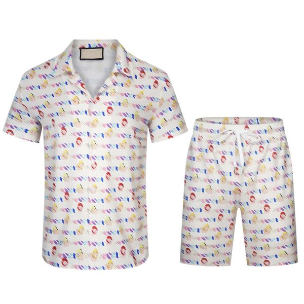 Lüks Tasarımcı Gömlekler Erkek Baskı Bowling Shirt Hawaii Çiçek Gündelik Gömlek Erkekler İnce Fit Kısa Kollu Çeşitlilik Trendi