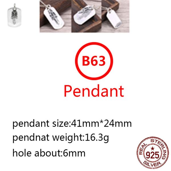 B63 S925 Ciondolo in argento sterling Moda personalizzata Coppia semplice Creativo Spada sacra Lettera Netto Rosso Hip Hop Gioielli stile punk Regalo amante