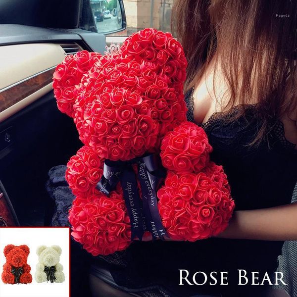 Dekorative Blumen Künstliche Rosen Teddybär Freundin Jahrestag Valentinstag Geschenk Geburtstagsgeschenk Für Hochzeitsfeier Dekoration