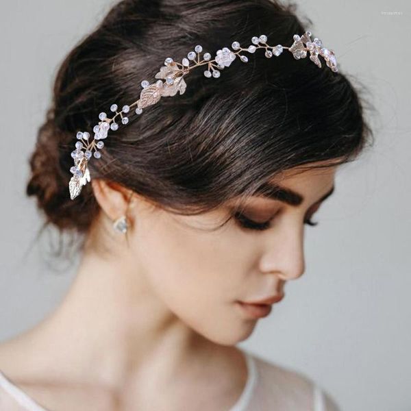 Kopfbedeckungen HP122 Hochzeit Haarschmuck Braut Headdree Stirnband Strass Perlen Böhmen Stil Braut Kopfbedeckung Frauen Tiara Geschenk