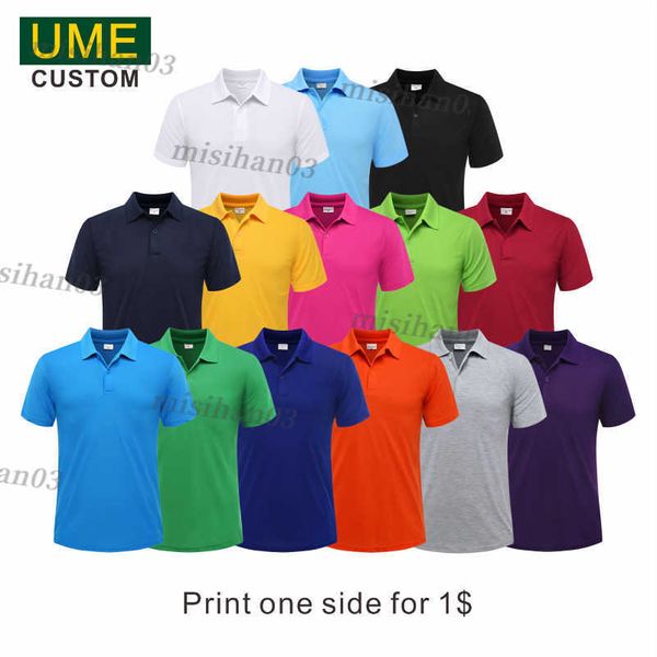 Polos masculinos 2023 Verão Casual Casual Casual Sleeved Polo Suitão Pessoal Company Group Grupo Custom Polo Circon Cotton Men and Women Y2303