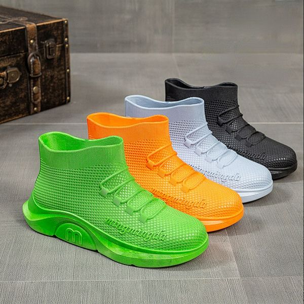 Botas de borracha masculinas Couples Casual Sports Sapatos de chuva de tornozelo Galoshes marido pescando trabalho de segurança Bootwear