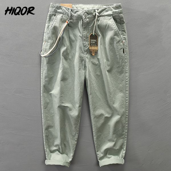 Мужские брюки Hiqor Brand Brand Man Man Cargo Pants Fashion Mens Cargo Casual Solid Boursers Pocket Sling Design Vintage Hip Hop Streetwear Men 230329