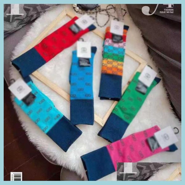 Taschenteile Zubehör Luxusstrumpf Designer Herren Damen Socken Wollstrümpfe Hochwertige Senior Straßen Bequemes Knie Bein S Dharq