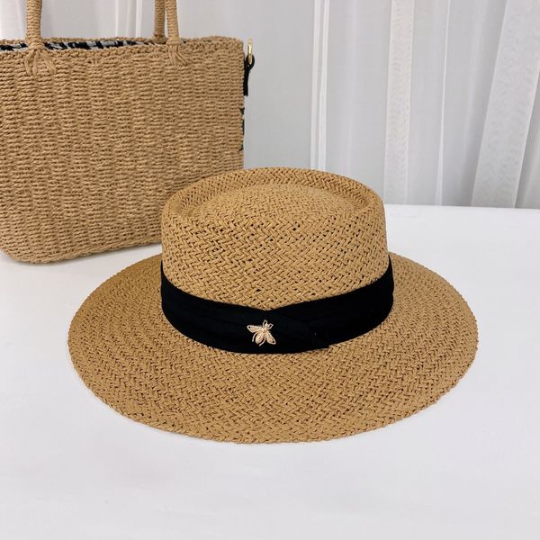 Designer Bucket Hats Kleine Biene Breite Krempe Hüte Luxus Brief Designer Sonnenschutz Frauen Sommer Splice Transparenter Zylinder Lässiger Street Fashion Hut