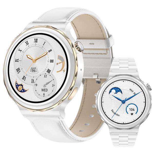 Lady NFC iOS Smart Watch Kadınlar Kablosuz Şarj Android Akıllı Saatler Bluetooth Çağrı IP68 Su Geçirmez 1.36 inç 390*390 HD Ekran G Sensörü FitcloudPro