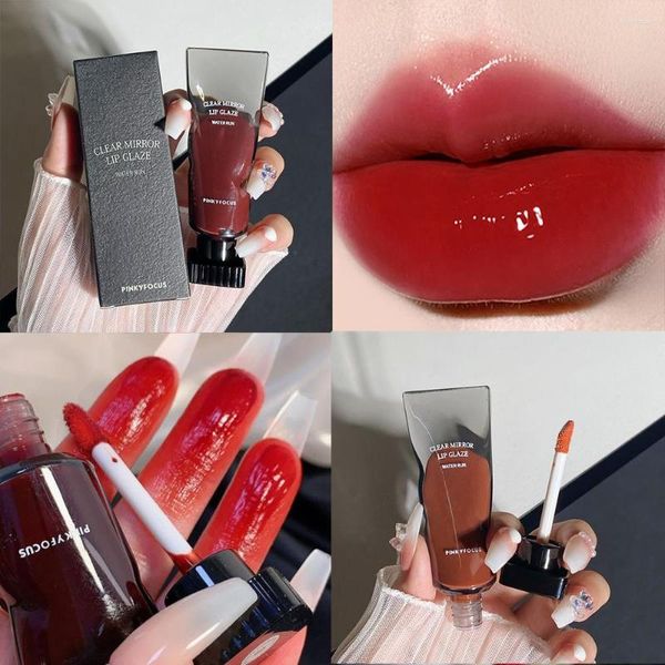 Lipgloss HEALLOR Sexy Red Mirror Glaze Feuchtigkeitsspendende glänzende Antihaft-Cup für Mädchen Lippenstift Frauen Make-up Kosmetik Tönung