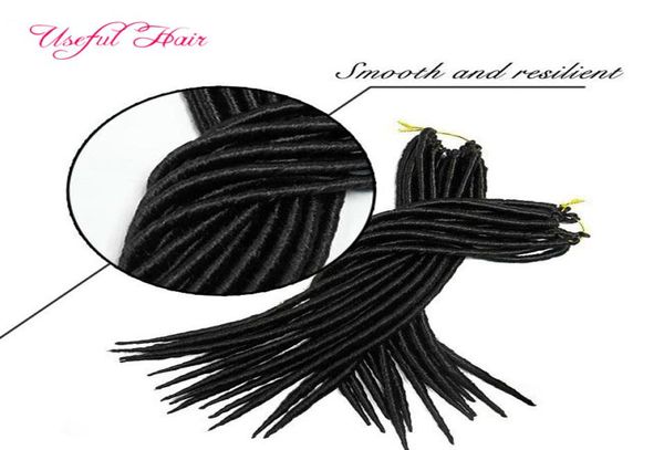 14 polegadas Softex Sorta Braids Extensões de cabelo sintéticas Dreads 24strandspcs Faux Locs Crochet Braiding Hair para Black W5975184