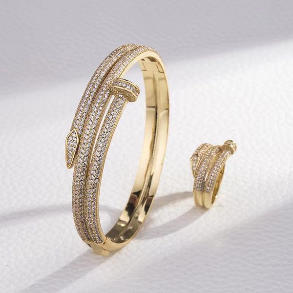 love bracciale rigido per unghie in oro massiccio con diamanti incastonati di lusso elegante designer per donna uomo moda bracciali festa di nozze giorno del ringraziamento regali di San Valentino