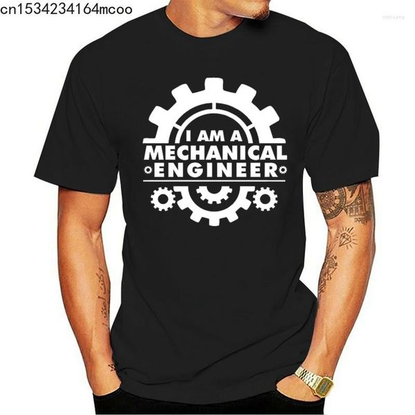 Camisetas masculinas aconchegam, eu sou uma camiseta mecânica de engenharia elegante masculina tees top slim roupas retro