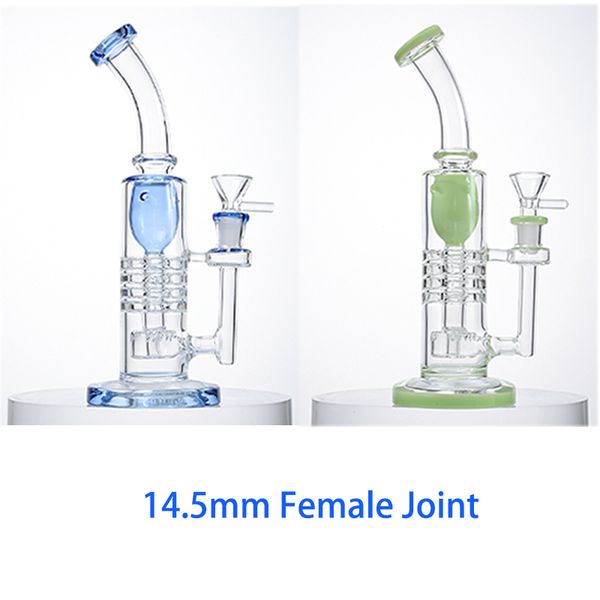 8-Zoll-Wasserpfeifen Inverted Torus Glass Bongs Ratchet Percolator Oil Dab Rigs Thick Glass Barrel Percolator Water Pipes Inverted Showerhead 4mm Thickness With Bowl YQ02