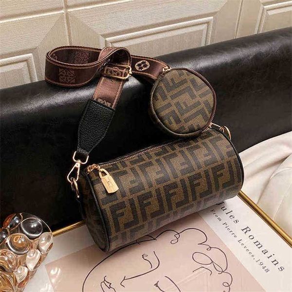 Designer Tasche Gedruckt Kleine Frauen 2023 Neue Mode Beliebte Super Hot Zylinder Alte Blume Messenger Boston Kissen Tasche