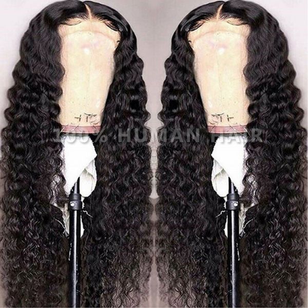 Part Lace Front Echthaarperücken Nasse und gewellte Perücke Echthaar 8 Zoll brasilianisches Remy lockiges kurzes Haar für schwarze Frauen nahtlos