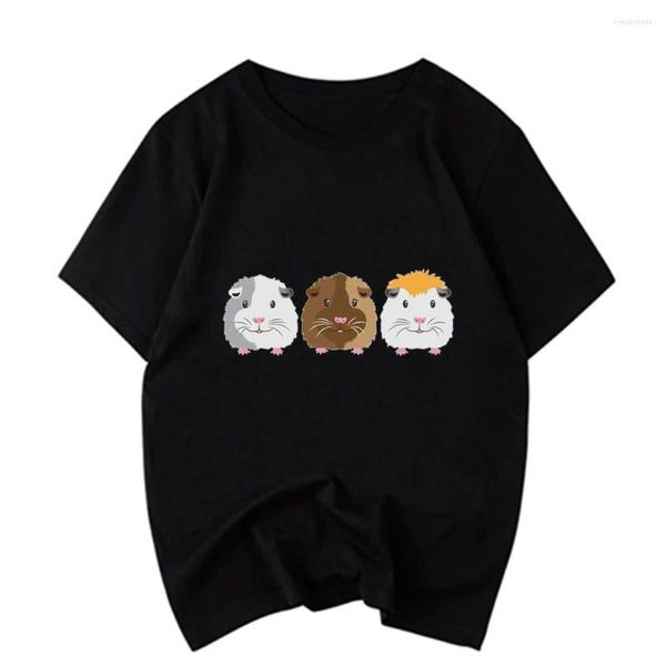 Camisetas masculinas três hamsters camiseta camisa de desenho animado homem unissex moda engraçada tops confortáveis