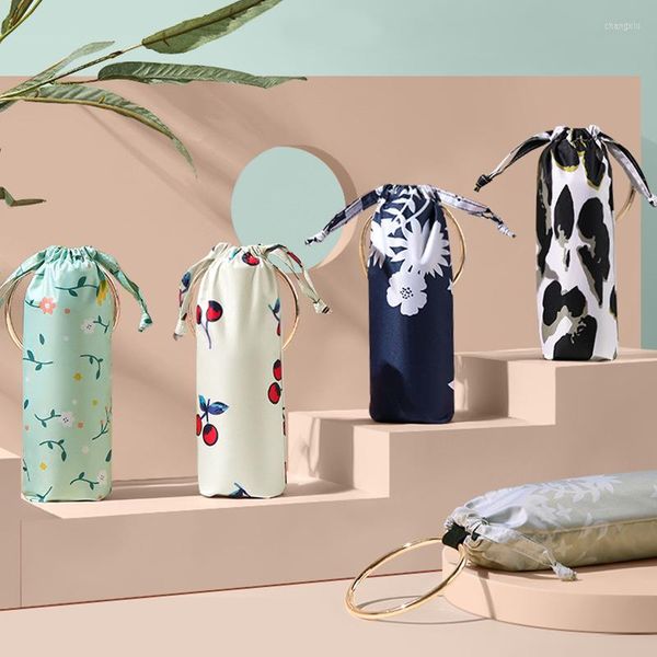 Зонтики творческий мини -зонтик пять складных модных портативных летних открытых карманных солнца девочки для девочек