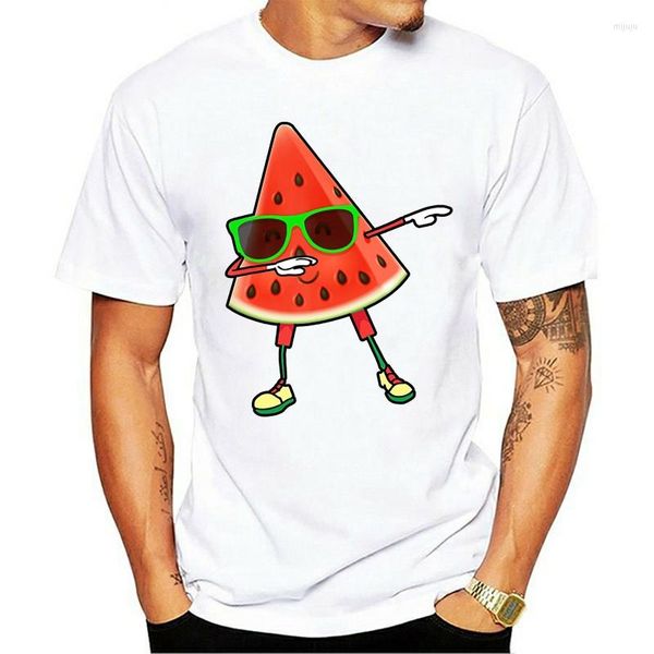 Herren-T-Shirts 2023 Freizeitmode-Baumwoll-T-Shirt Dabbing Watermelon Größe M-3Xl Outfit-Shirt