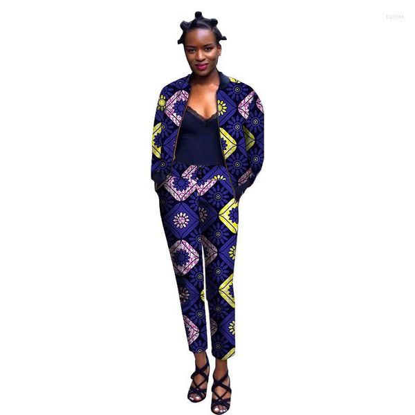 Abbigliamento etnico Stampa africana Bomber da donna Pantaloni corti Set da donna alla moda nigeriano Street Style Regalo per matrimonio/festa