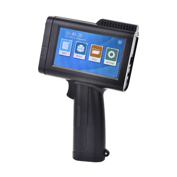 Tragbarer HD-Handheld-Tintenstrahldrucker mit 4,3-Zoll-Touchscreen Intelligenter Barcode-Drucker unterstützt Logo, Datum, QR-Code, USB-Schnittstelle