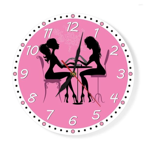 Orologi da parete Nail Salon Orologio stampato Modern Beauty Design Art Orologi decorativi Decor per la stanza dei rifornimenti