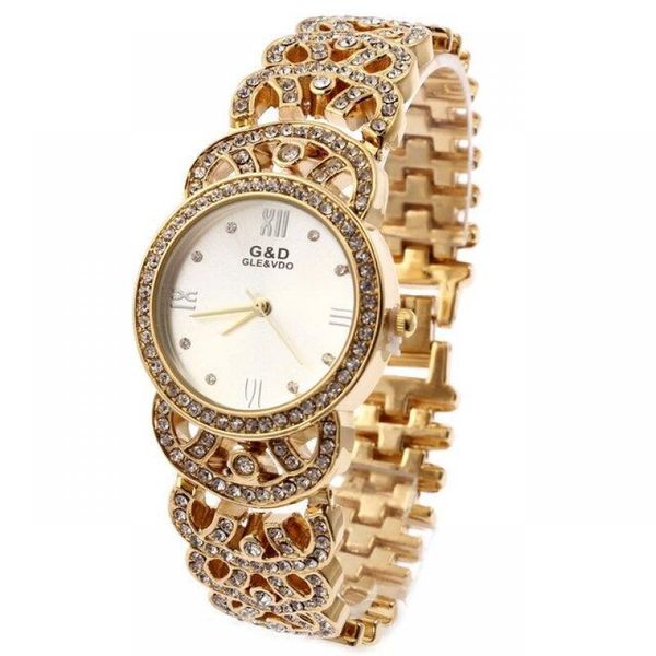 Нарученные часы GD Fashion Casual Ladies Steel Band Bracelet Bracelet Watch Emplostrazive Японское движение японское движение Diamond Watchwatches