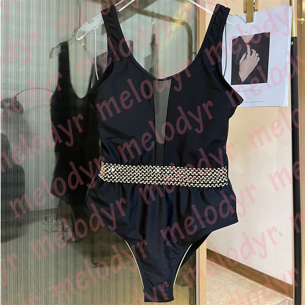 Schwarze Bademode für Damen Sexy Mesh-Einteiler Badeanzug Damen Sommerurlaub Badeanzug