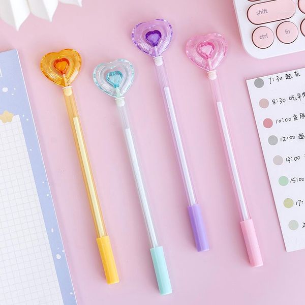 Piece Creative Crystal Love Transparent Office School Stationery милые каваи цветные сладкие милые гелевые ручки