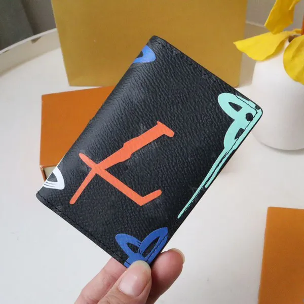 ORGANIZADOR DE BOLSO porta-cartões de luz verde multicolor novo designer de marca carteira pequena estojo carteiras de dinheiro bolsa de cartão de crédito