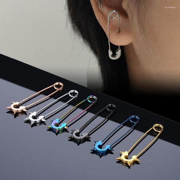 Brincos de garanhão 2pcs/1Pair Funnyless Stainless Pin Spikes for Women Man Man Paperclip Segurança Jóias Góticas Punk