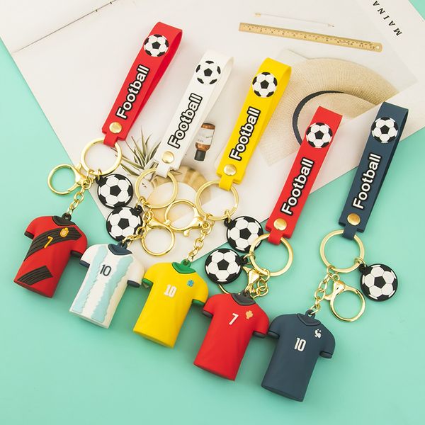 Дизайнерские ключевые сети для женского футбольного Кубка Кубка Джерси фигура модная женщина -брелка Женщина фанат маленький подарок сувенирный кулон Keyring