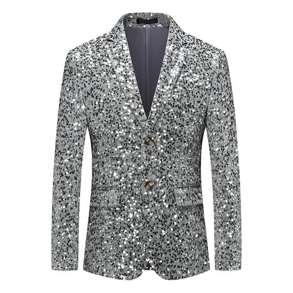 Мужские костюмы Blazers Стильные мужчины Blazer Casual Slim Fitness Formal One Button Office Comse Blazer Poat Sequint