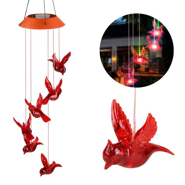 LED Solar String Lights farfalla libellula Decorazioni da giardino per la festa di Natale libellula Hummingbird Outdoor Love Hearts Ball Lamp