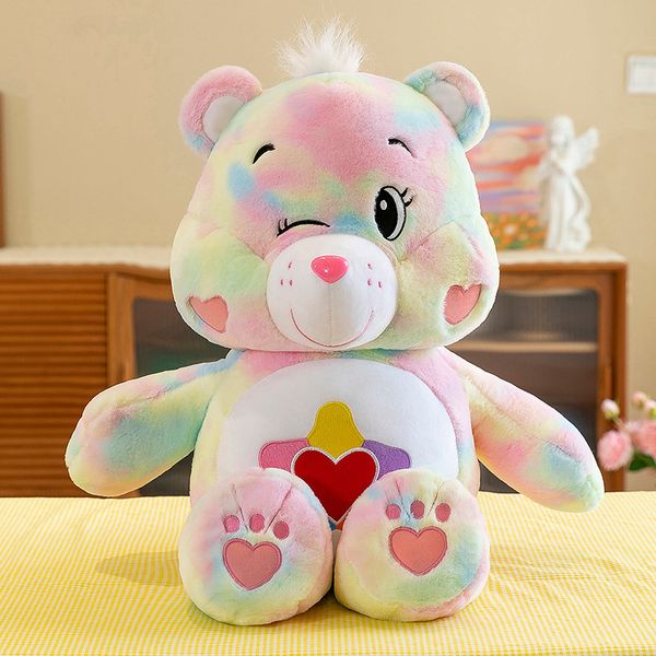 Colorido brinquedo de pelúcia urso macio travesseiro de brinquedo para crianças e adultos