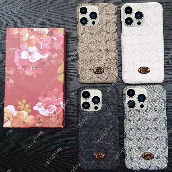 Custodie per telefoni di design per iPhone 15 14 13 12 Pro Max Custodia iPhone15 15ProMax iPhone14 14ProMax Samsung Galaxy S22 S23 Cover in pelle PU ultra fashion con lettere Custodia di lusso