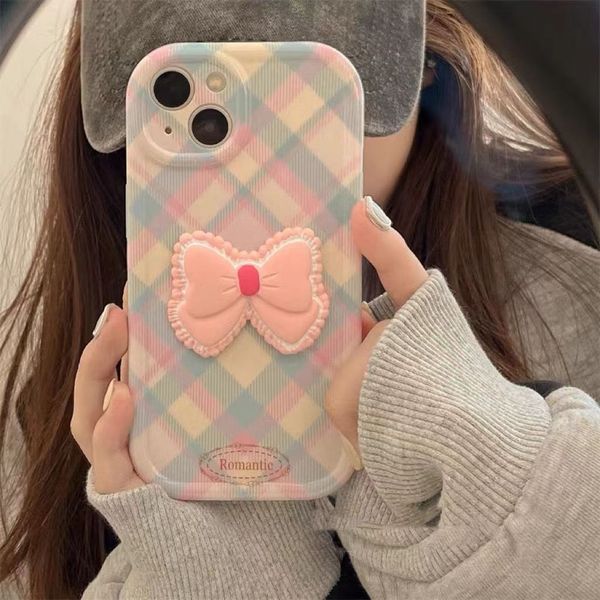 Модный роскошный дизайнерский чехол для телефона iPhone 14 12 11 13 Pro Max Simple Misted Color Fraided Cute Bow Phone Case Подходит для XR XS XSMAX 7 8 8 8