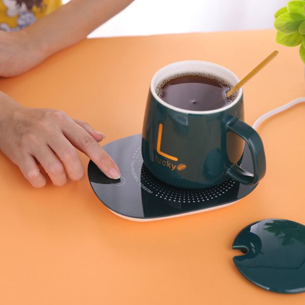 Altri utensili da cucina Sottobicchiere riscaldato elettrico Tazza da caffè Scalda-tazze Alimentato tramite USB per l'home office Tappetino riscaldante per acqua e tè al latte 55 ° termostatico 230329