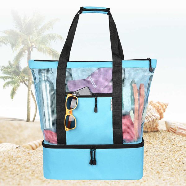 Bolsas de praia Bolsa de isolamento de piquenique de verão Explosive Mesh Beach Ice 230327