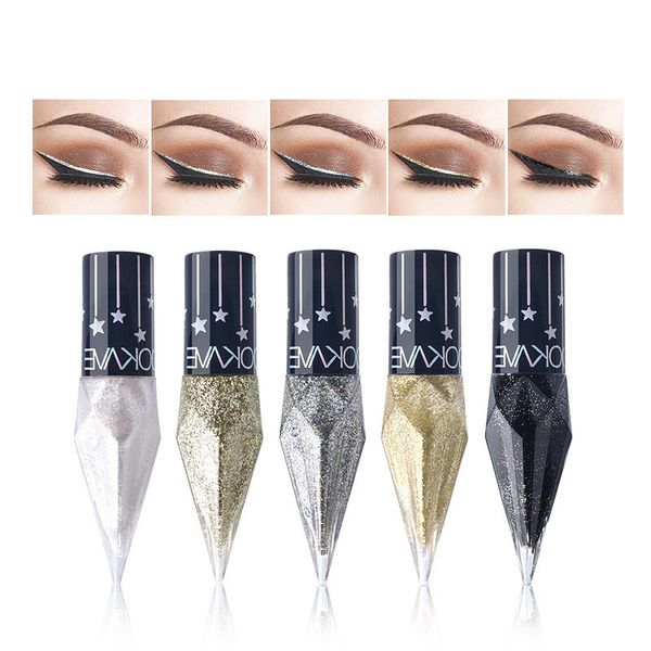 Lookave Diamond Shimmer Sıvı Eyeliner Ucuz Kozmetik Kadınlar Kedi Gözleri Parlak Göz Hattı Gümüş Makyaj Su Geçirmez Pigment